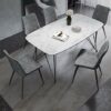 dining chair Kitchen Dining Room Furniture Chairs Set Of 4 Dining Chairs With Metal Feet And Backrests PU Leather Seats Suitable For Kitchen Dini