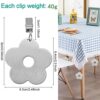 WANTOUTH 8Pcs Tablecloth Weights Stainless Steel Flower Tablecloth Weights Picnic Table Clips Decorative Metal Table Cloth Clamps with Clip For O