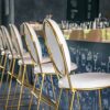 DINGZZ Minimalist Kitchen Bar Height Stools, Height117CM, Synthetic Leather (Color : Wit)
