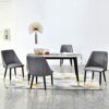 dining chair Kitchen Dining Room Furniture Chairs Set Of 2 Dining Chairs Matte Leather Upholstered Accent Chairs Modern Living Room Side Chairs f