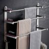 Towel Rack Towel Rail Bathroom Shelf Three-Layer, Wall Hanging Towel Holder with Hook 30Cm/60Cm