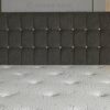 CROWNBEDSUK Omega diamante chenille headboard in 2ft6,3tf,4ft,4ft6,5ft,6ft (4FT SMALL DOUBLE, Grey)