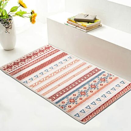 Taleta Lave Doormats, Modern Moroccan Wear-Resistant Home Decoration Small Rug for Doorways.（Red, 50 * 80cm）