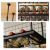 Wine racks Home/Bar Retro with Stemware Holder | Wall Mounted Hanging Metal Wine Bottle Stand | Vintage Industrial Wine Glasses Shelf, Adjustable