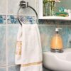 Towel Ring Stainless Steel Towel Holder Bathroom Round Hand Towel Ring Wall Mounted Hanging Towel Hanger with Fixing Accessories (Silver)