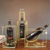 Wine rack Wine Rack Champagne Glass Holder Goblet Holder Bracket Kit Display Stand Glass Locker (color: Gold)