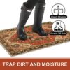 Collive Washable Indoor Door mat, Non Slip Retro Entryway Rug 20" x 32" Doormat Quick Absorbent Entrance Rug Distressed Front Door Mat, Welcome M