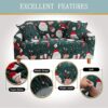 Stylishbed Christmas Sofa Cover Slipcover Soft Polyester Santa Claus Printed Sofa Protector with Elastic Bottom (3 Seater,190cm-230cm)