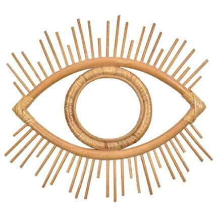 Rattan Mirror Frame Rattan Wall Mirror Frame Wall Hanging Decoration Eye Art Decor Pendant For Living Room Bedroom