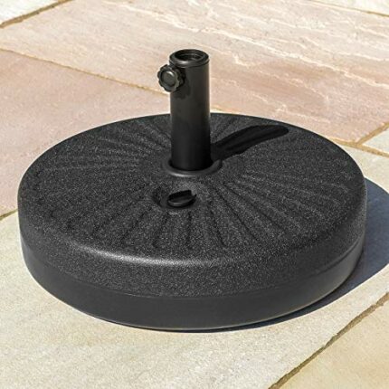 Harrier 23L Plastic Parasol Base [Water/Sand Fill] - Garden Umbrella Holder | Durable Black Plastic Umbrella Stand | Max. Diameter 55mm | Ideal F
