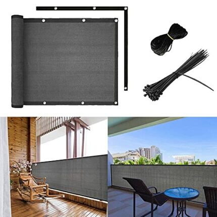 Balcony Privacy Screen Cover 90x500cm,Garden Screens with Cable Ties,Garden Privacy & Protective Screens Weatherproof UV Protection Windscreen fo