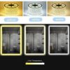 Anti-Fog Bathroom Mirror, Rectangle LED Vanity Mirror, Wall Mounted Bathroom Mirror, Lighted Vanity Mirror with Touch Switch, IP44 Waterproof, 80