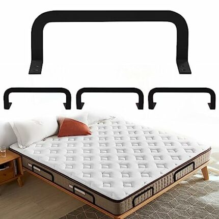 4 Pcs Mattress Slide Stopper, Metal Mattress Retainer Bar for Adjustable Beds, Mattress Holder in Place to Keep Mattress from Sliding, Metal Matt