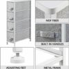 CIADAZ Narrow Dresser Tower with 4 Drawers, Easy Pull Handle Narrow Dresser Tower Sturdy Metal Frame Bathroom Little Cabinet Stand Slim Side Stor