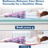 BedLuxury Mattress Topper Memory Foam: 4 Inch Queen Size Gel Colling Mattress Pad Cover with 18'' Deep Pocket for Back Pain Bed Topper with Grey