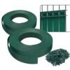 VOUNOT PVC Privacy Strips Garden Privacy Fence Screen 75m x 4.7cm Double Rod Mats with 150 Clips for Deck, Patio, Balcony, Green