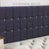 CROWNBEDSUK Omega diamante chenille headboard in 2ft6,3tf,4ft,4ft6,5ft,6ft (4FT SMALL DOUBLE, Grey)