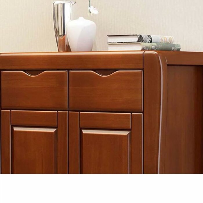 TJLSS Living Room Shoe Cabinet Household Solid Wood Storage Cabinet Two Door Entry Porch Small Medium Furniture