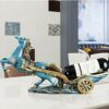 Stylish Simplicity Resin Crafts Creative Home Office Kitchen Living Room Bedroom Decorated in European-American Style Carriage Wine Rack Ornament