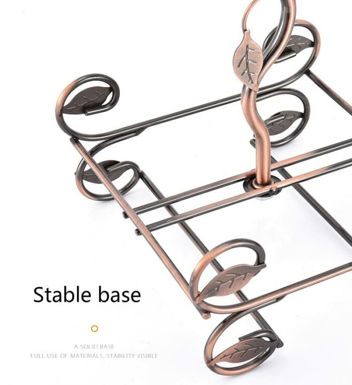 LUKEO European Double Bottle 6Cups Wind Rack Leaf G-Shaped Cup Holder Goblet Wine Storage Basket Bar Family Wine Tools
