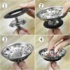 AONAT Sink Strainer Plug,Kitchen Sink Stainless Steel Thicken Strainer Waste Plug,Sized for UK Sinks(Diameter:80mm)