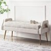 Bedroom Bench Velvet Upholstered Bench Seat,Luxurious End Of Bed Bench With Golden Legs,Comfybench Multifunction,Green,100X46X55Cm