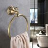 Antique Brass Towel Ring, Hand Towel Holder for Bathroom Wall Mount Retro Round Towel Rail Rack