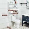 Chunful 3 Tier Over The Toilet Storage 3 Shelf Bathroom Organizer Over Toilet 63 x 27 x 10 Inches Over The Toilet Shelf Stable Freestanding Multi