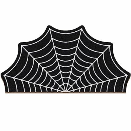 Ceenna Halloween Door Mat Spider Web Doormat Halloween Rug Non Slip Goth Bath Mat Witchy Goth Rugs for Bathroom Kitchen Living Room Indoor Outdoo