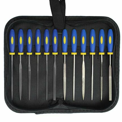 KALIM 2 Sets Carbon Steel File and Diamond File(Total 12pcs), Suitable for Metal, Wood, Jewelry, Model, DIY and Nearly All Uses, Packed in A Carr