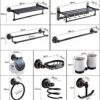 VERDDE Black and Gold Carved Bathroom Accessories Set Aluminum Bath Hardware Sets Towel Rack,Paper Holder Toilet Brush Holder Towel Bar