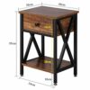 VECELO End Side Table, Nightstand Storage Shelf with Bin Living Room, Bedroom, Lounge, Sofa Couch, Engineered Wood, Blue, X-Design Furniture