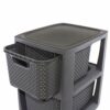 BranQ - Home essential Shelf in rattan design, plastic PP, anthracite, 29.5 x 24 x 48.7 cm