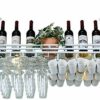 OUSIKA Wine Racks,Wine Lovers/Wall Wine Rack Hanging Wine Glass Rack Bar Creative Wine Rack Upside down Goblet Rack Ceiling Decoration Shelf for