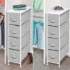 CIADAZ Narrow Dresser Tower with 4 Drawers, Easy Pull Handle Narrow Dresser Tower Sturdy Metal Frame Bathroom Little Cabinet Stand Slim Side Stor