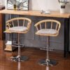 DINGZZ Solid Wood Nordic Swivel Bar Chairs Backrest Bar Stools Home Kitchen Furniture Height Adjustment Bar Chair Dining Chair (Color : Argento,