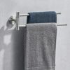 Bathroom, Wall Mounted Towel Rack Stainless Steel Bath Rack Swivel Towel Rail Holder with 2 Swivel Bars, Swing Towel Holder for Kitchen, Bathroom