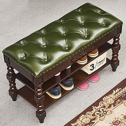 shoe storage bench ottoman Storage Benches Solid Wood Entryway Shoe Bench With Padded Cushion Seat,Rustic Decorative Furniture Hallway Shoe Rack