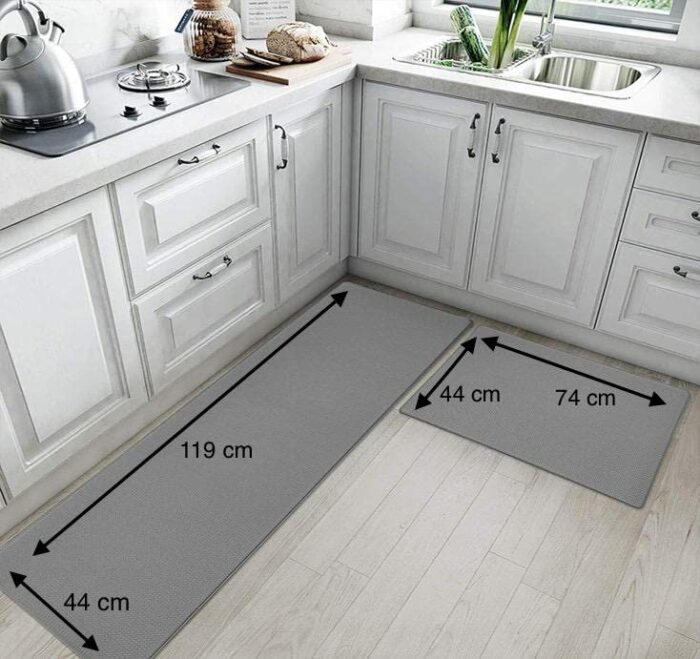 EMEF ANTIFATIGUE PAIR OF MATS FOR THE KITCHEN, HOME OR OFFICE PROVIDING TOTAL COMFORT WHILE STANDING (44 x 74cm AND 44 x 119cm with 1 cm thicknes