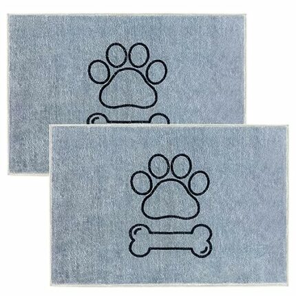 2 Pcs Indoor Dirt Trapper Doormat,24" x 36" Dog Door Mat Non Slip Floor Mat Absorbent Entrance Mat Front Door Mat,Welcome Mats Entryway Mat, Mudd