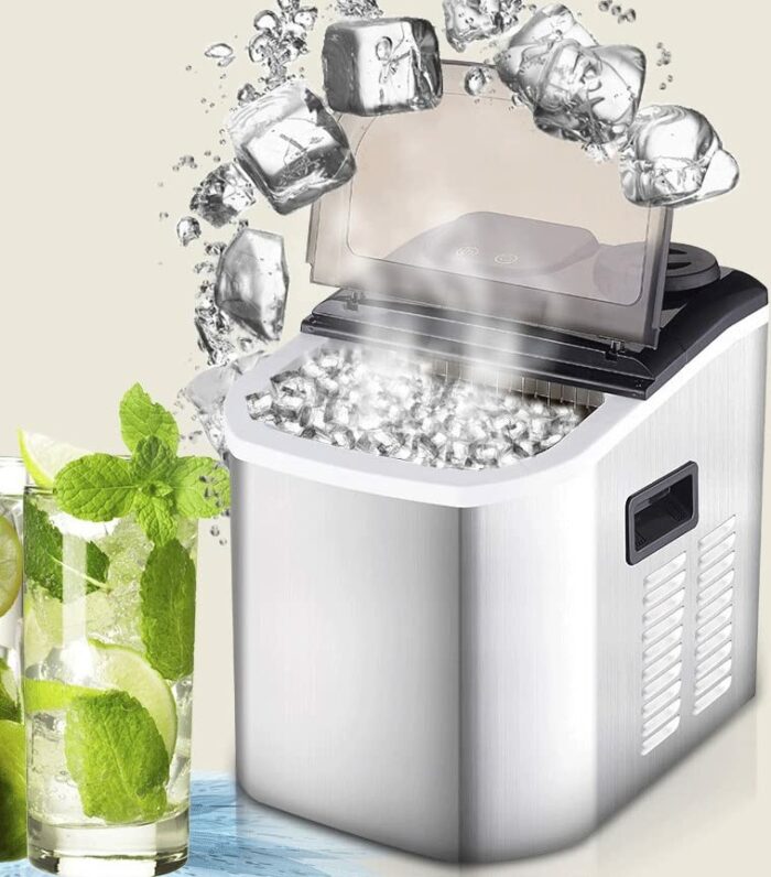 LUKEO Electric Automatic Ice Maker Commercial Coffee Shop Bar Mini Round Block Ice Cube Making Machine