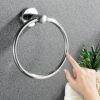 Towel Ring Silver, Towel Ring Stainless Steel Classic Towel Ring Round Shape Wall Mounted Essentials Accessories Bath Towel Ring for Kitchen and