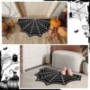 Ceenna Halloween Door Mat Spider Web Doormat Halloween Rug Non Slip Goth Bath Mat Witchy Goth Rugs for Bathroom Kitchen Living Room Indoor Outdoo