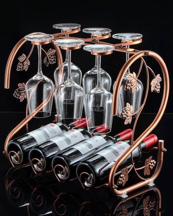 TFIIEXFL Multifunctional Wine Rack Iron Wine Glass Rack Kitchen Table Storage Rack Goblet Glass Wine Glass Bar Tool