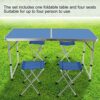 WJIN Outdoor Table, Outdoor Portable Foldable Camping Picnic Dining Table Set with 4 Chairs