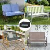 VANSHEIM 2-Seater Deep Lounge Sofa Cover Garden Outdoor Furniture Sofa Protector Outdoor Sofa Covers Waterproof 2 Seater Outdoor Rattan Sofa Cove