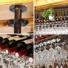 Ceiling Wine Glass Holder, Stemware Rack, Bar Floating Wine Rack Wine Goblet Holder, Adjustable High Hanging Wine Goblet Rack -Vintage Bronze (Si