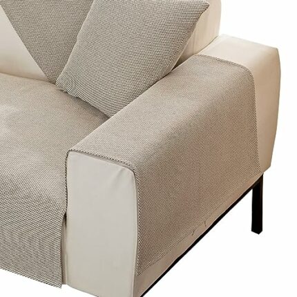 NAVESO 2 Pack Sofa Arm Protector, Covers Faux Linen Armrest Sofa Cover Armchair Slipcovers for Recliner Chair Sofa Arm Anti-Slip Sofa Arm Protect