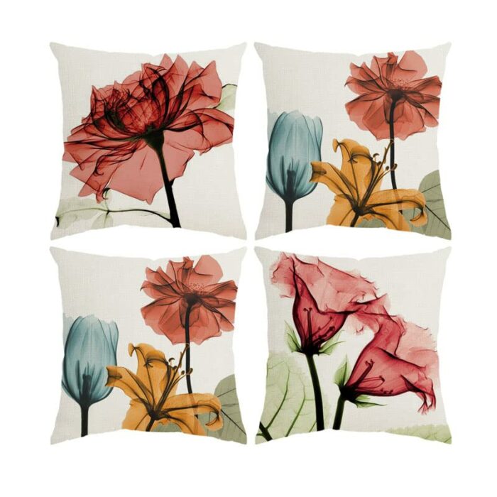 TIAODIAN Grey Cushion Covers 45 x 45 cm Set of 4 Modern Abstract Art Square Decorative Throw Pillow Covers 18x18 inches for Living Room Sofa Gard