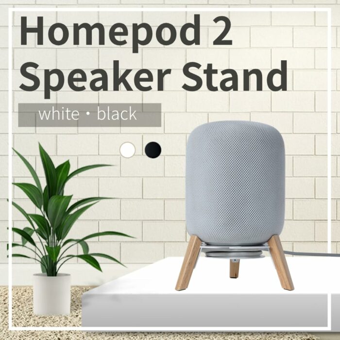 shinar Real Wood Desktop Speaker Stands,Table Desk Stand Compatible for Homepod 2nd gen (2023 Released) with Cable Management Table Wooden Mount